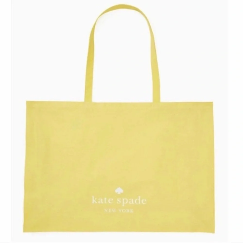 Kate Spade Neon Yellow Cotton Canvas Tote Shopping Bag Multi-use